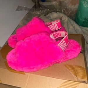 UGG Vibrant Pink Fluffy Footwear